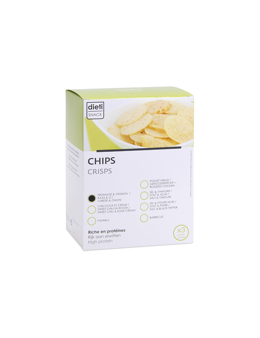 Chips fromage et oignon riches en protéines de soja