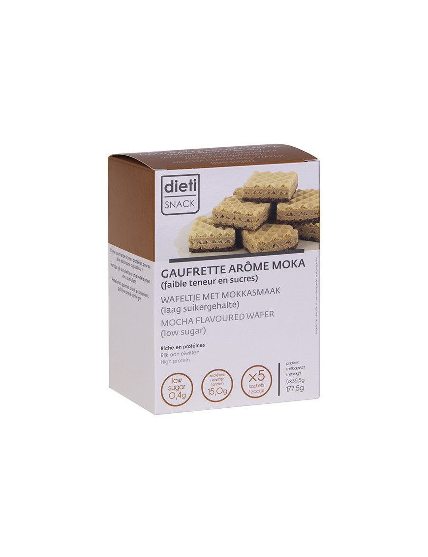 Gaufrette café moka riche en protéines