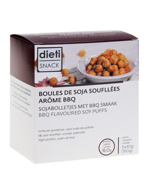 Boules de soja soufflé BBQ Dietisnack