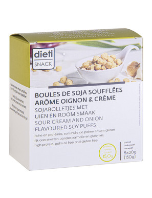 Boules de soja soufflé arôme oignon et crème