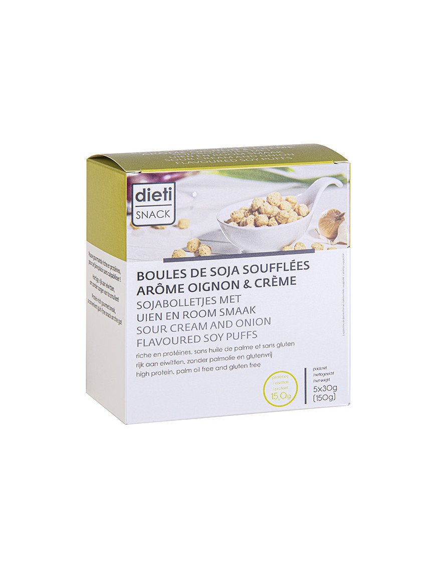 Boules de soja soufflé arôme oignon et crème
