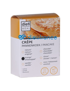 Dietimeal crêpe orange riche en protéine sans sucres ajoutés 7 sachets