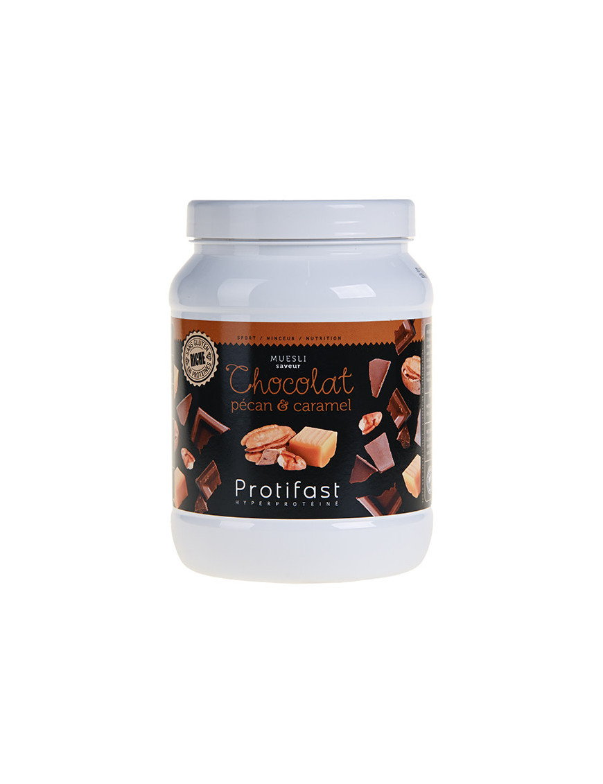 Pot muesli hyperprotéiné Low Carb chocolat caramel noix de pecan