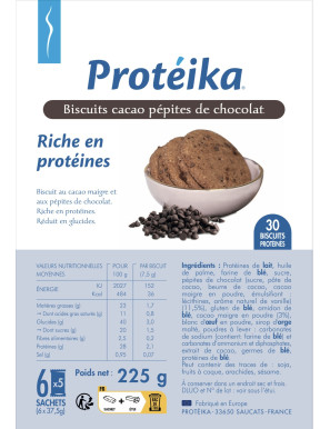 Protéika 30 biscuits protéinés cacao aux pépites de chocolat