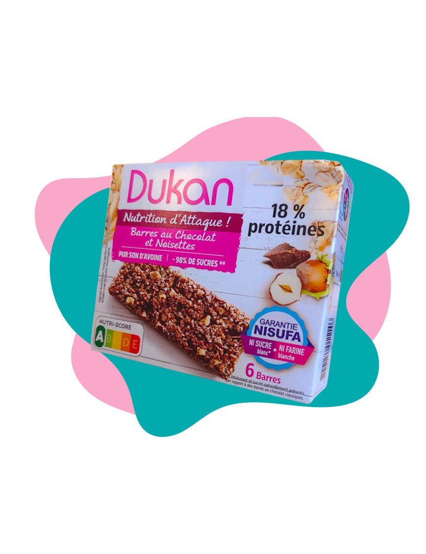 Dukan barre au chocolat et noisettes riche en protéines