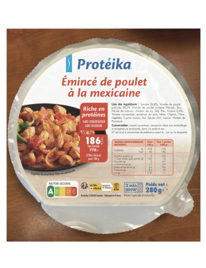 Protéika plat minceur poulet à la mexicaine riche en protéines