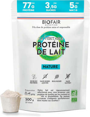 Biofair Protéine de Lait en Poudre Bio Nature 500g