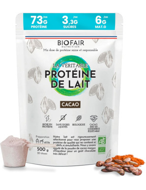 Biofair protéine de lait Bio en poudre saveur Cacao