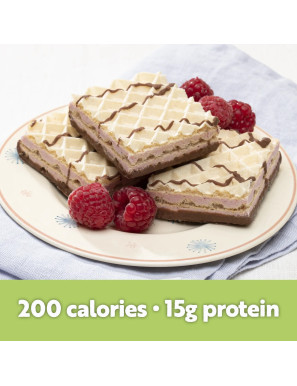Dietisnack gaufre minceur chocolat blanc framboise riche en protéines