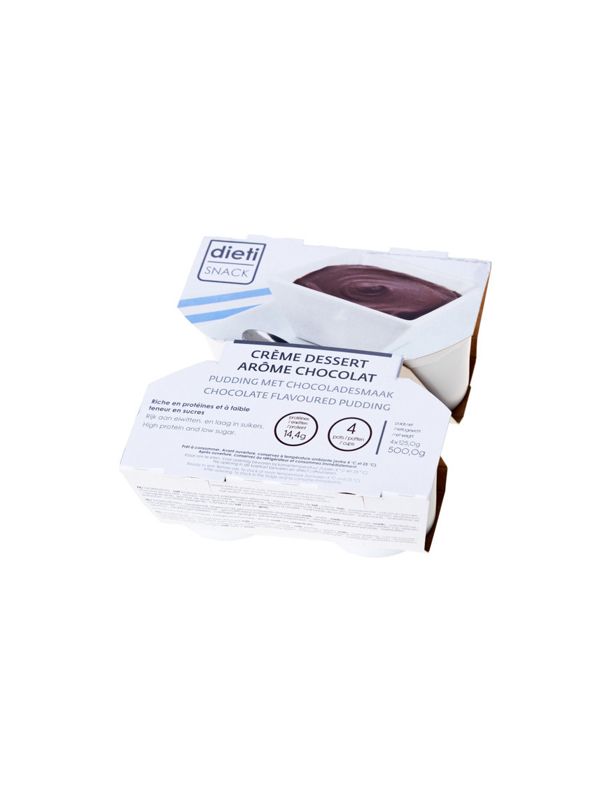 Crème dessert chocolat riche en protéines 4 coupelles x 125g