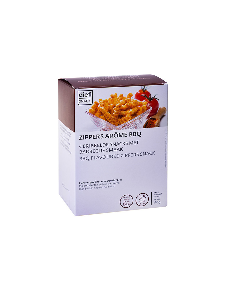 Chips zippers arôme barbecue Dietisnack