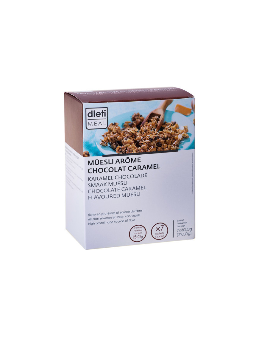 Müesli chocolat-caramel protéiné