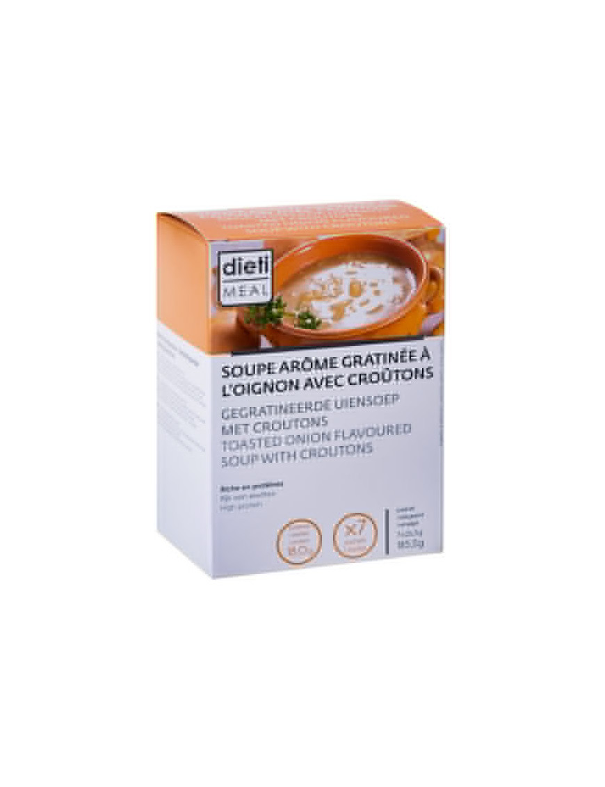 Soupe protéinée oignon avec croûtons