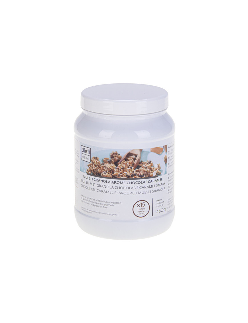 Muesli protéiné granola chocolat caramel